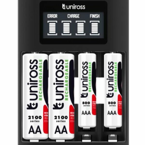 Uniross UCU002A USB Charger with 4x AA 2100 Batteries