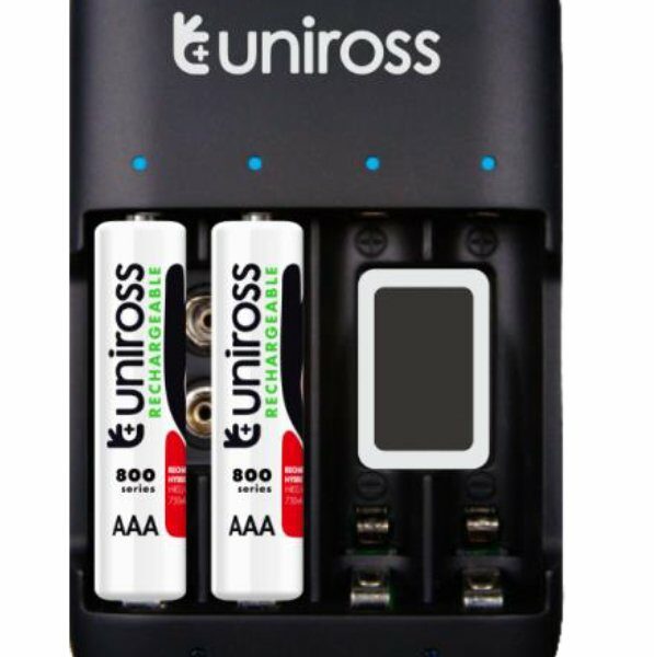 Uniross UCU004A USB Compact Multi Charger with 4x AA 2100 Batteries